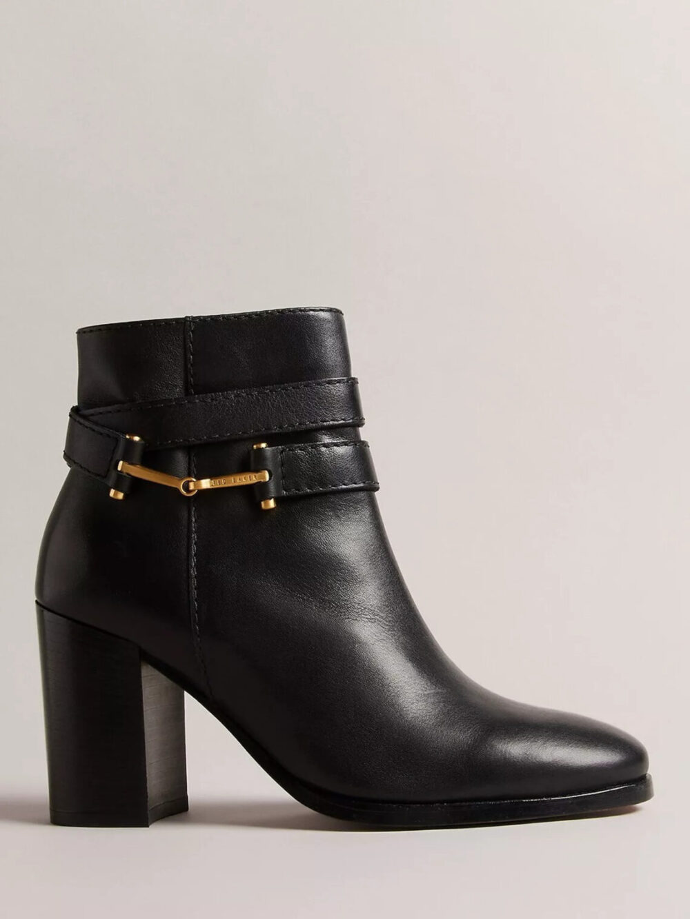 Anisea High Block Heel Leather Ankle Boots