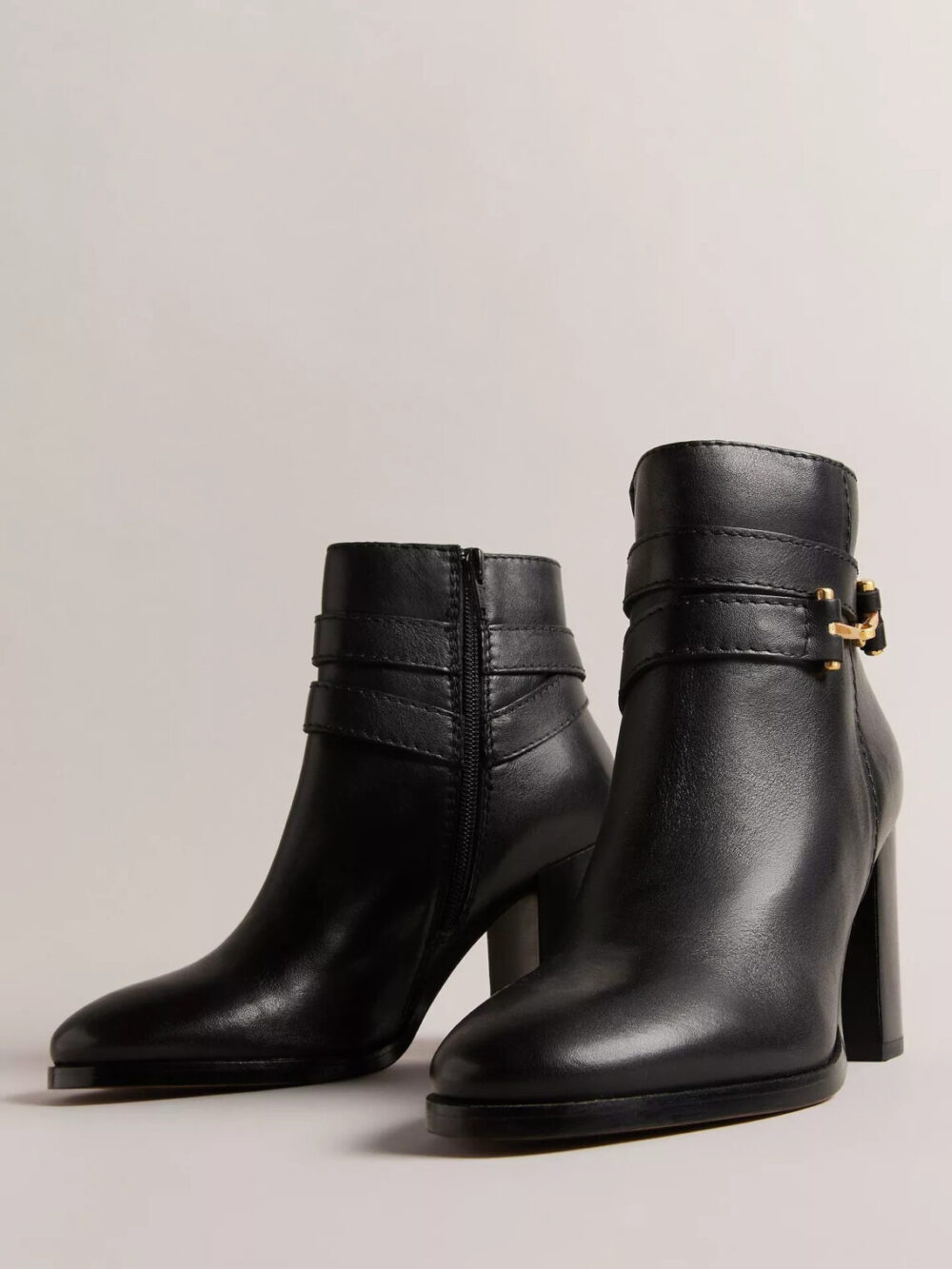 Anisea High Block Heel Leather Ankle Boots - Image 3