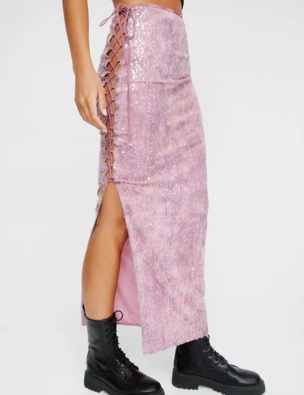 Lace Cut Out Maxi Skirt - Image 3