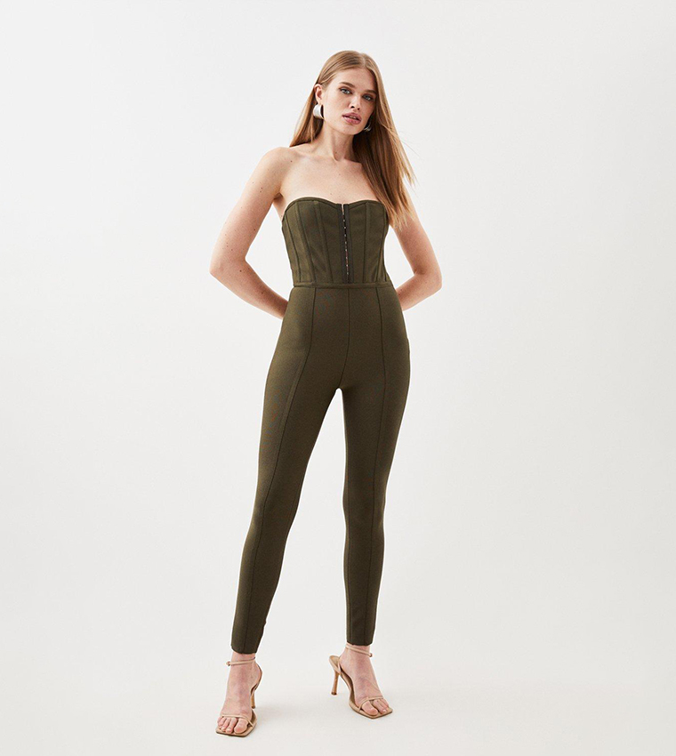 Knitted Bandage Corset Strapless Jumpsuit