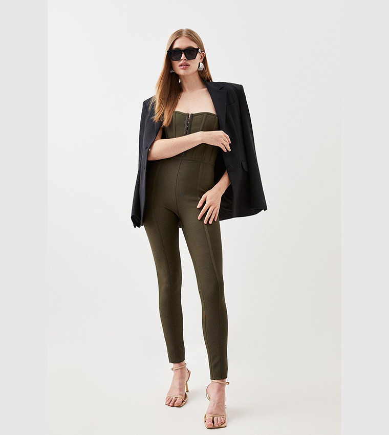 Knitted Bandage Corset Strapless Jumpsuit - Image 3