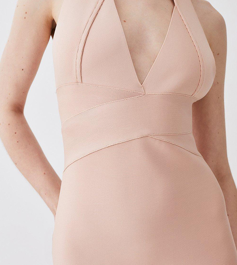 Halterneck Bandage Deep V Mini Dress - Image 4