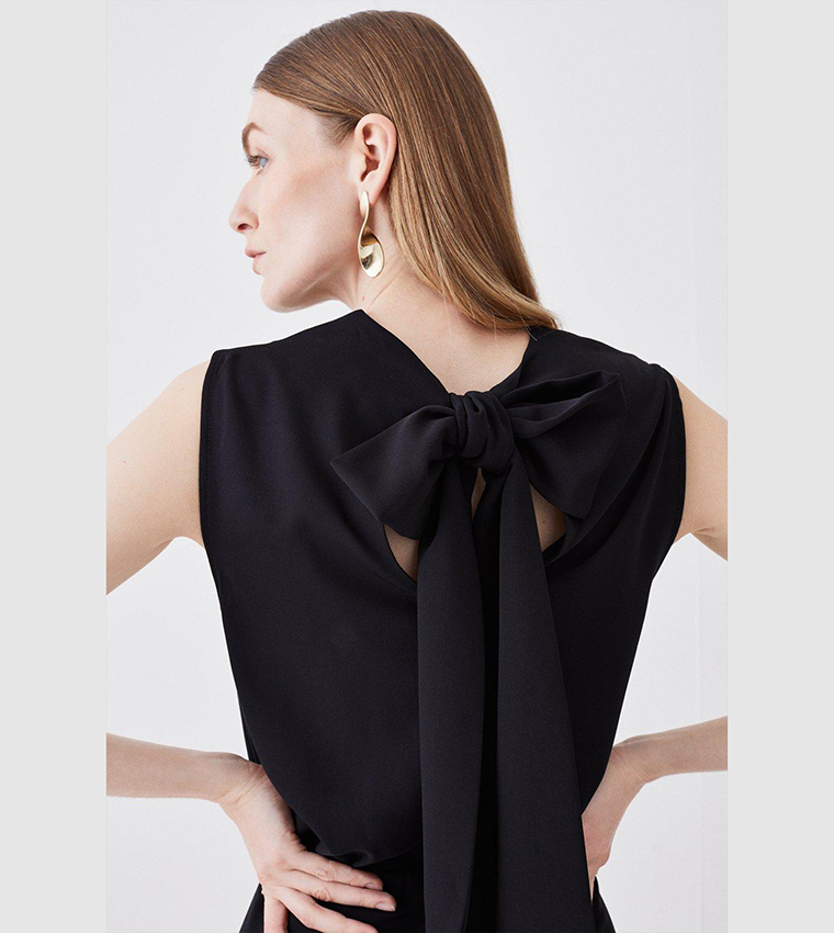 Cowl Neck Sleeveless Woven Midi Dress - Image 3