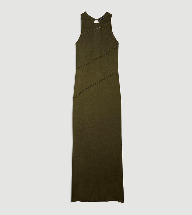 Petite Slinky Viscose Knit Seam Detail Maxi Dress - Image 4