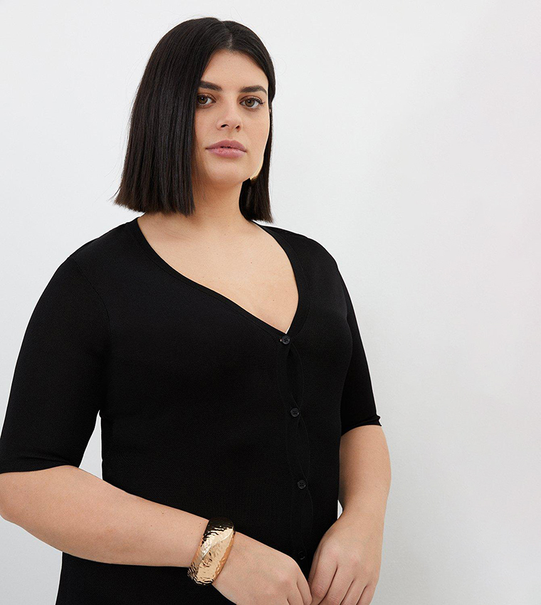 Plus Size Viscose Blend Slinky Knit Midaxi Dress - Image 2