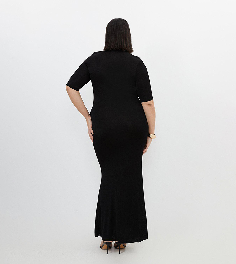 Plus Size Viscose Blend Slinky Knit Midaxi Dress - Image 4