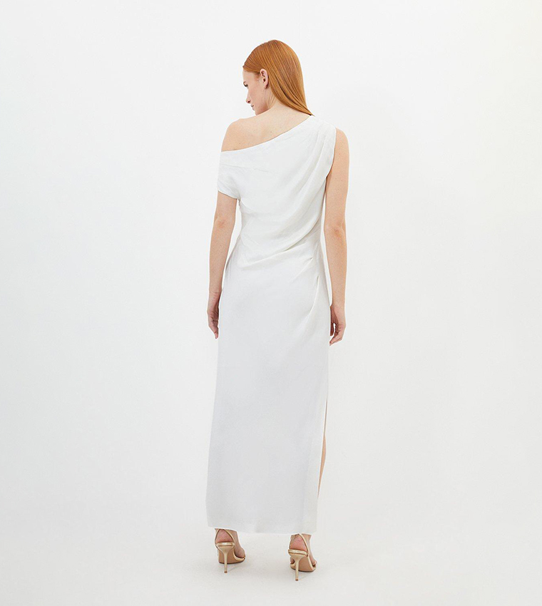 Petite Satin Back Crepe Woven Maxi Dress - Image 5