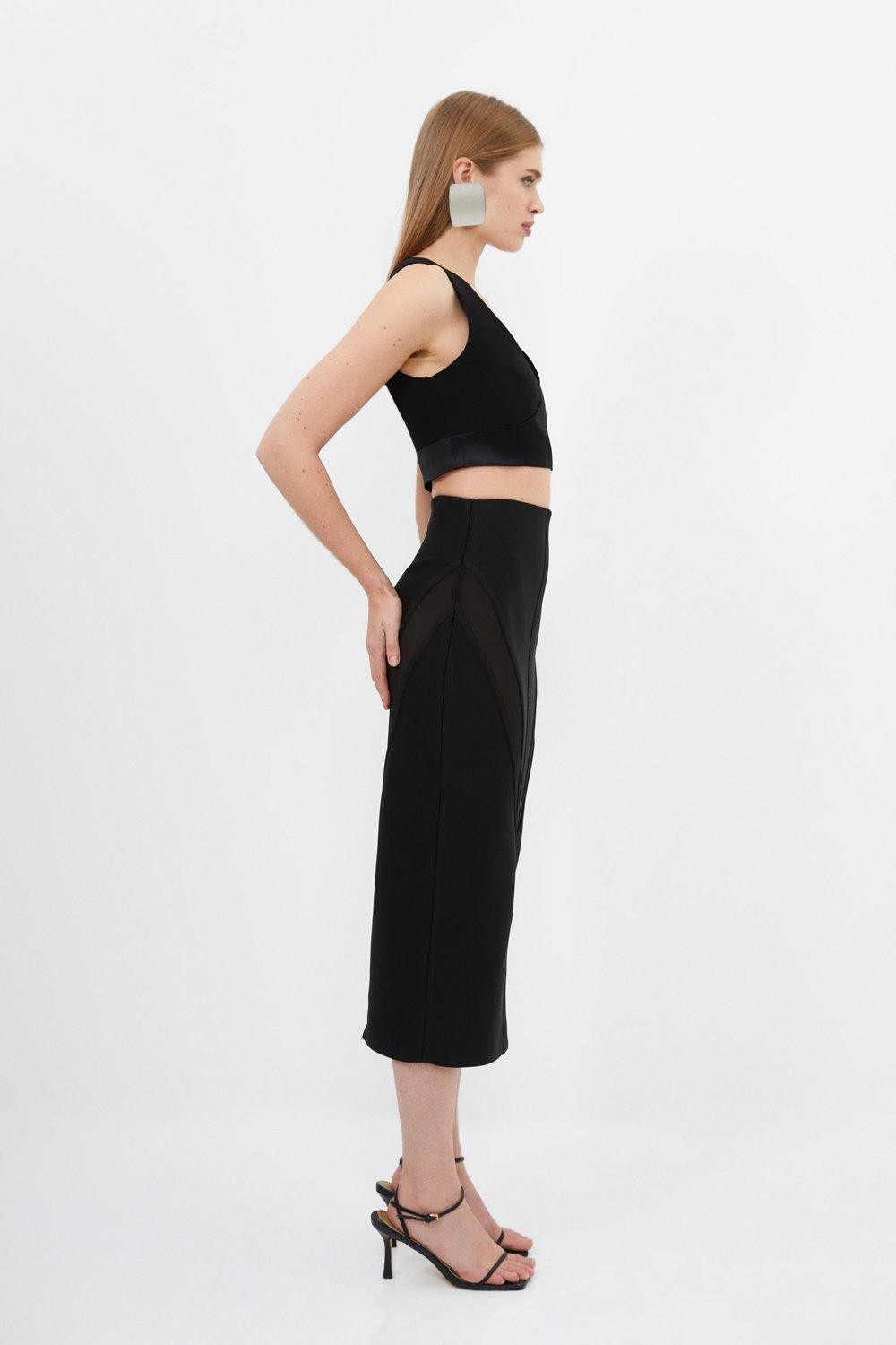 Figure Form Bandage Knit Midi Skirt - Image 3