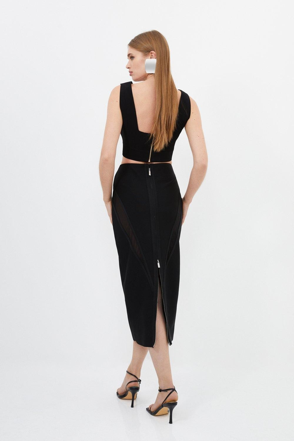 Figure Form Bandage Knit Midi Skirt - Image 5