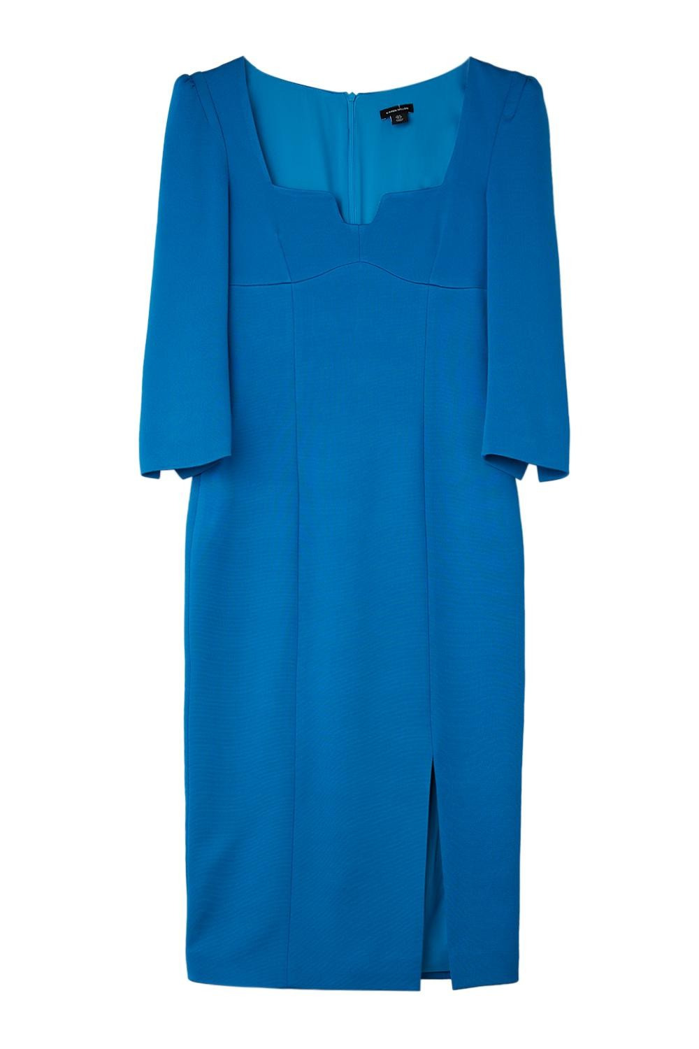 Italian Structured Stretch Sweetheart Neck Midaxi Dress - Image 4