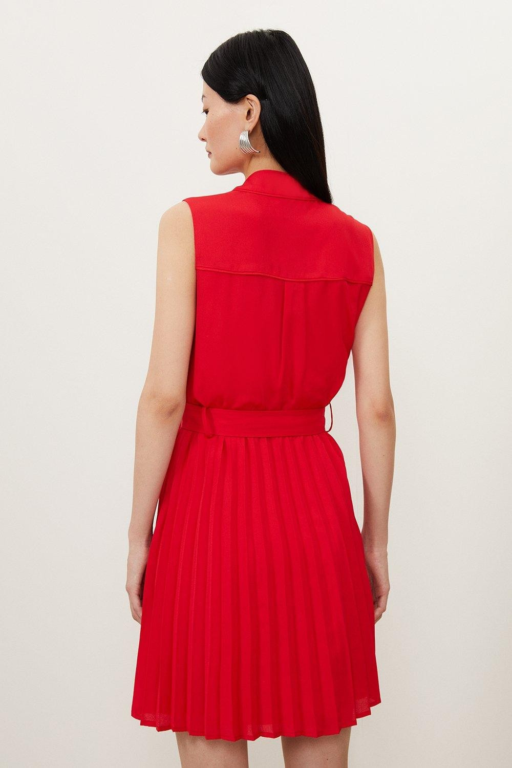Nervure Georgette Dress With Beaded
Border And Slit main image 1
