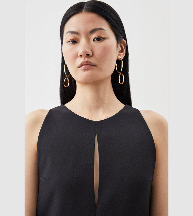 Compact Stretch Clean Sleeveless Midi Dress