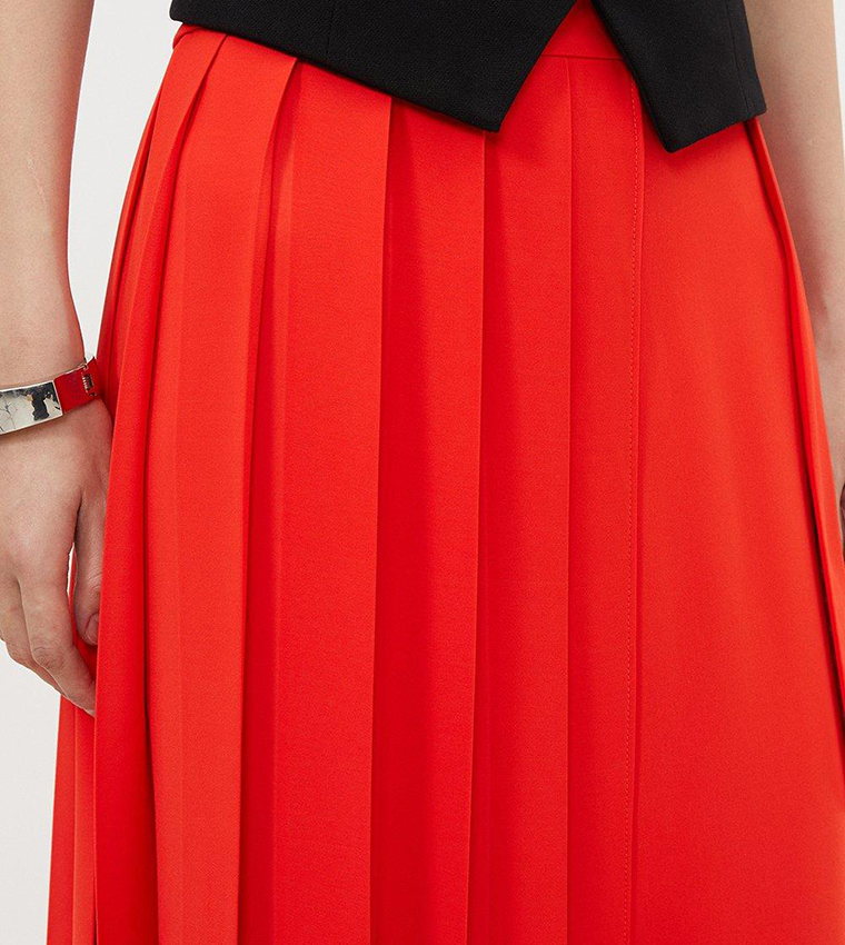 Soft Tailored Detachable Pleated Wrap Skirt Straight Trouser - Image 2