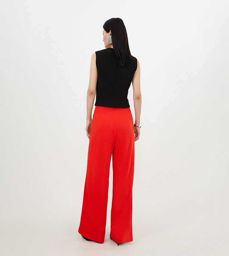 Soft Tailored Detachable Pleated Wrap Skirt Straight Trouser - Image 6
