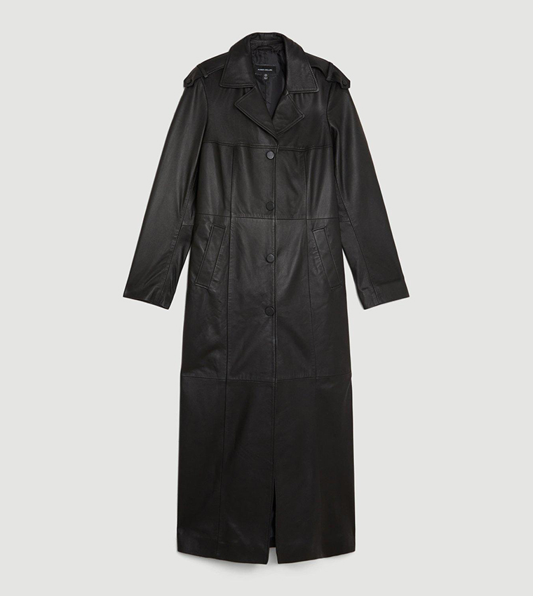 Leather Tailored Midaxi Trench Coat - Image 4