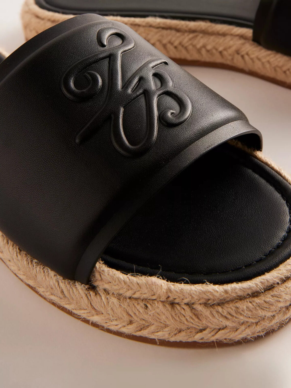 Portiya Leather Espadrille Slider Sandals - Image 4