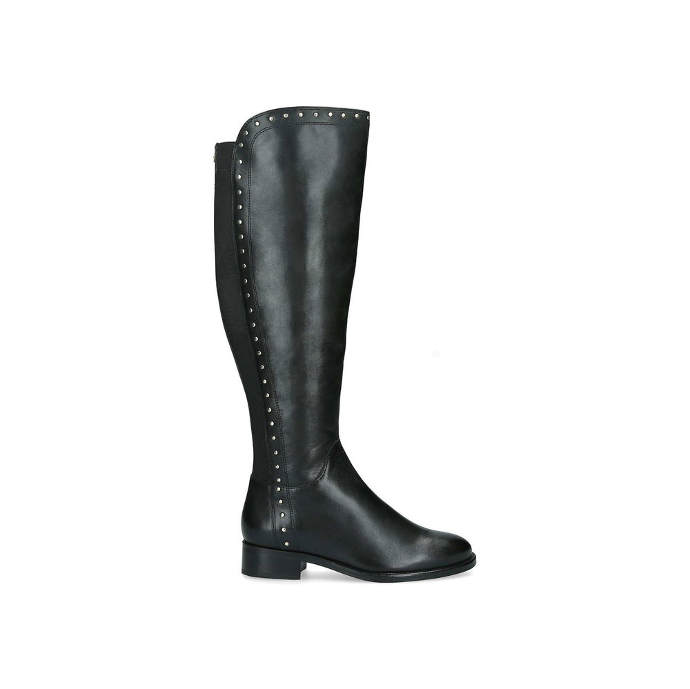 Peyton Black Leather Knee High Boots - Image 2