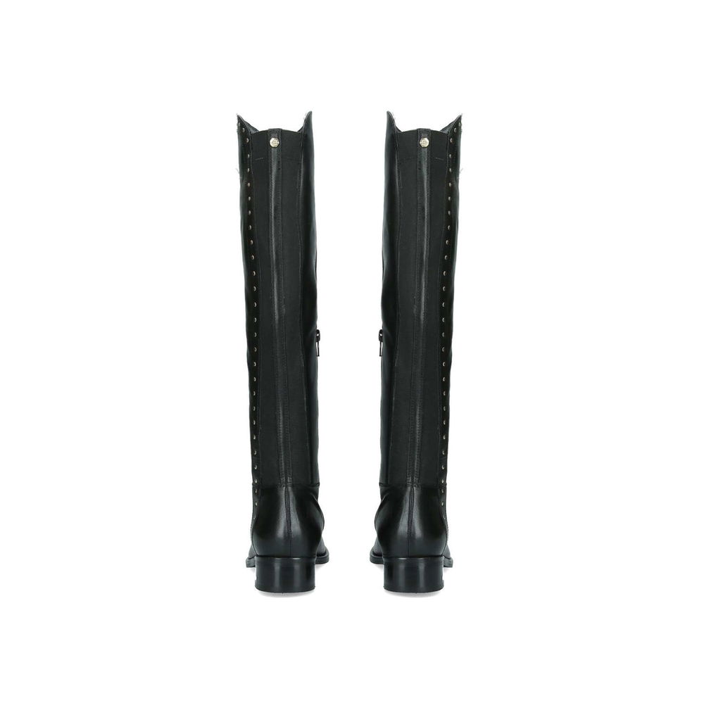 Peyton Black Leather Knee High Boots - Image 3