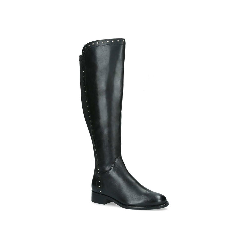 Peyton Black Leather Knee High Boots