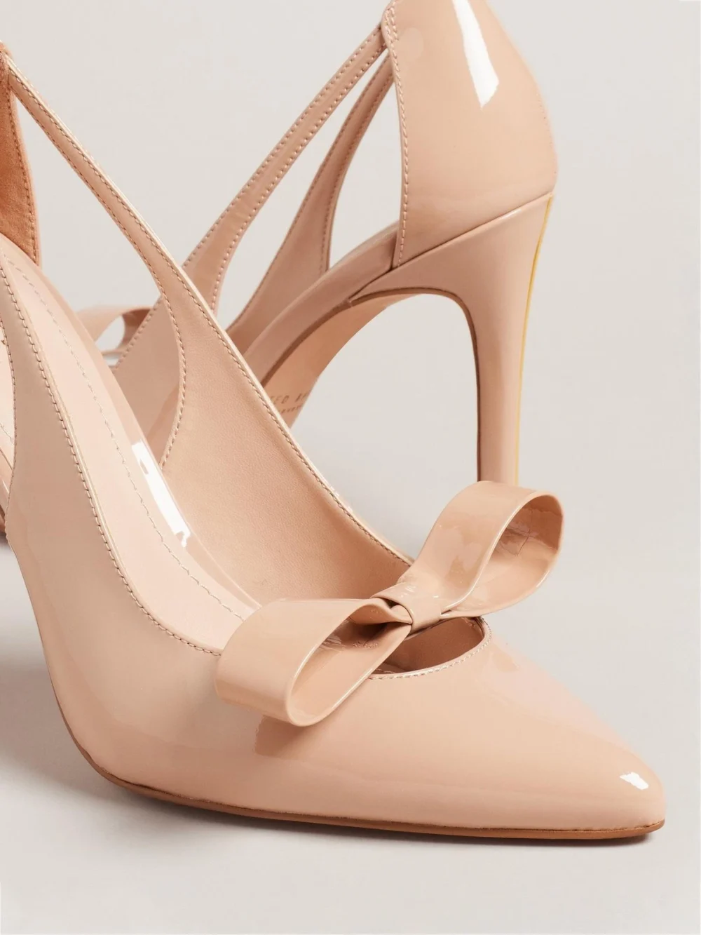 Orliney Patent Bow Cut Out Heeled Court Shoes
